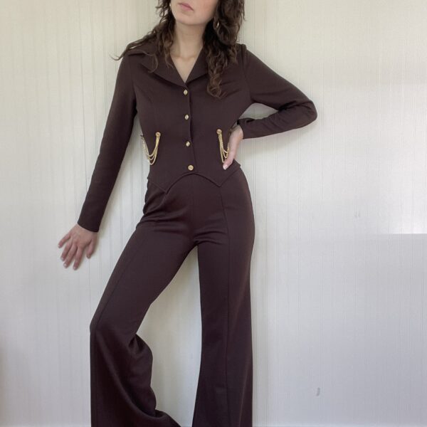 1970s N'est-Ce Pas Bell Bottoms High Waisted Belted Wide Leg Jeans